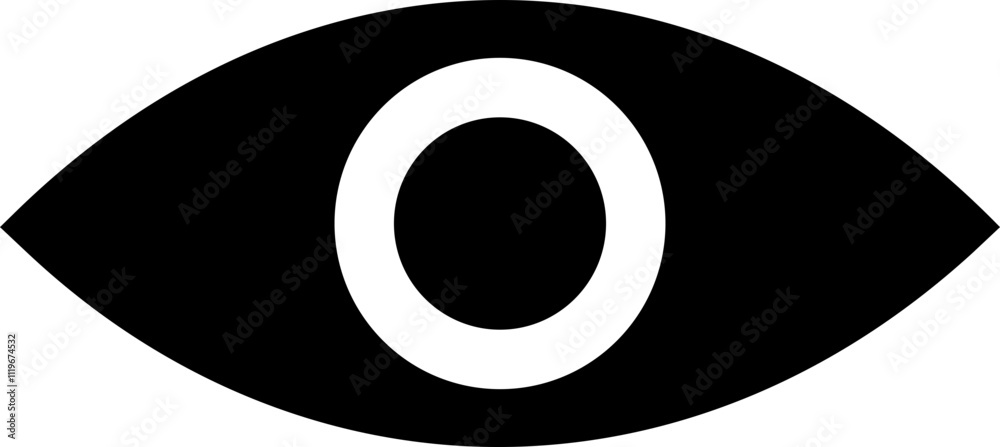 Eye icon. Simple eyeball. Eyesight vision sign. Eye modern symbol isolated on white background. Vector eye icon for visible passwords for apps and websites. Eye icon. Simple eyeball. Eyesight vision sign. Eye modern symbol isolated on white background. Vector eye icon for visible passwords for apps and websites.
