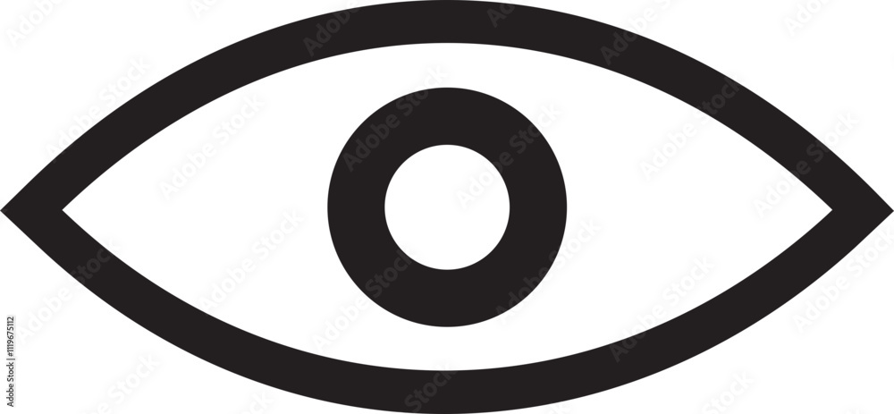 Eye icon. Simple eyeball. Eyesight vision sign. Eye modern symbol isolated on white background. Vector eye icon for visible passwords for apps and websites. Eye icon. Simple eyeball. Eyesight vision sign. Eye modern symbol isolated on white background. Vector eye icon for visible passwords for apps and websites.