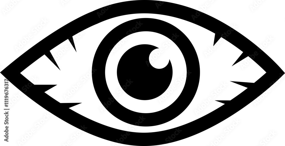 Eye icon. Simple eyeball. Eyesight vision sign. Eye modern symbol isolated on white background. Vector eye icon for visible passwords for apps and websites. Eye icon. Simple eyeball. Eyesight vision sign. Eye modern symbol isolated on white background. Vector eye icon for visible passwords for apps and websites.