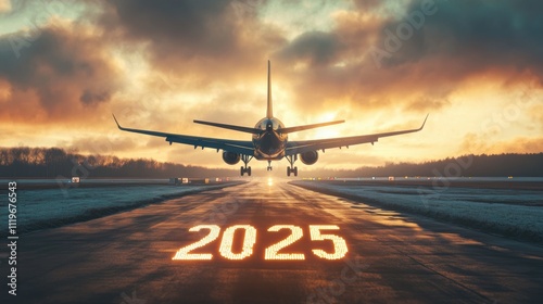 2025 soars into the sky like a plane，Soaring Towards 2025, Embracing the Future with Hope and Adventure.
 photo