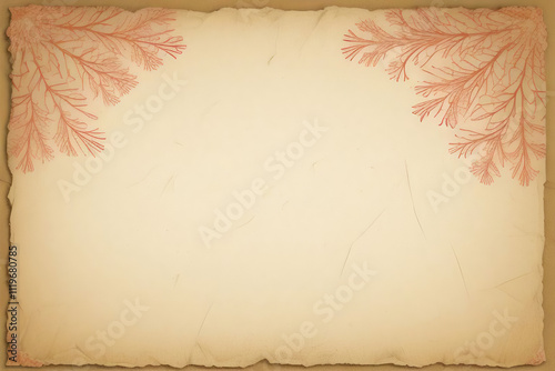 Blank paper with sea plant decoration