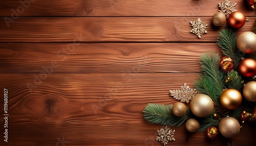 Natural wood texture, top view of natural pattern for backdrop, light wooden color, abstract background with gifts, christmas, greeting card design.