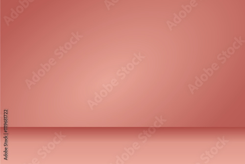 Abstract red gradient studio room background, 3d empty soft smooth blur backdrop like in a room with spot lights shining on the floor or on the stage, vector illustration design for product display