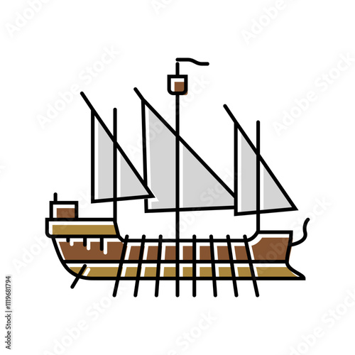 ship byzantine color icon vector. ship byzantine sign. isolated symbol illustration