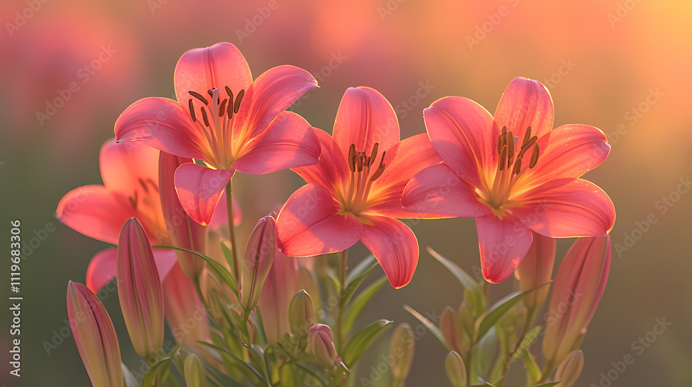 Charming Lily Flower Wallpaper in Anime Manga Art Style Charming Lily Flower Wallpaper in Anime Manga Art Style