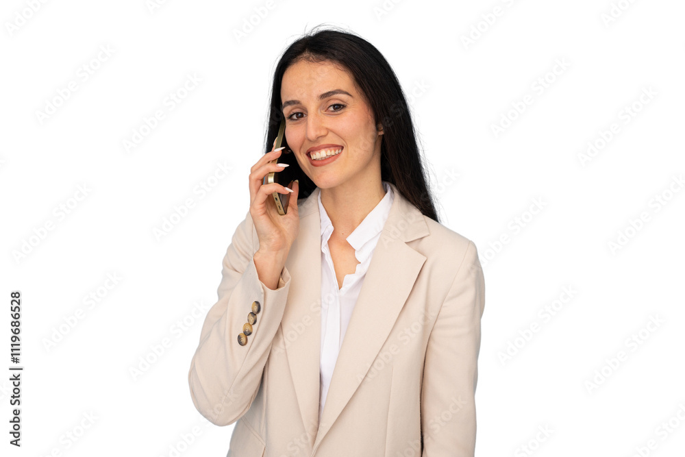 Young businesswoman talking on her mobile phone Young businesswoman talking on her mobile phone