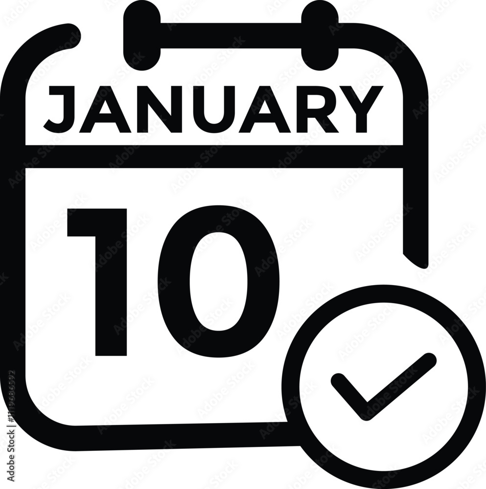 January 10 Calendar Day or Calender Date for Deadlines or Appointment. Calendar vector icon. Deadline. Date. January 10 Calendar Day or Calender Date for Deadlines or Appointment. Calendar vector icon. Deadline. Date.