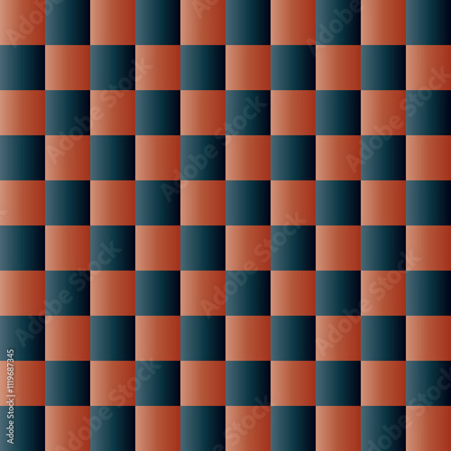 201 Gradient Blackand brick red seamless check pattern