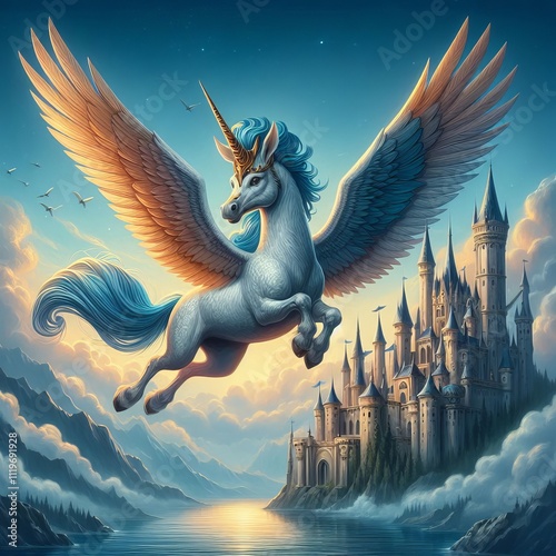 Hippogriff Castle Flying around a castle regal bearing majestic photo