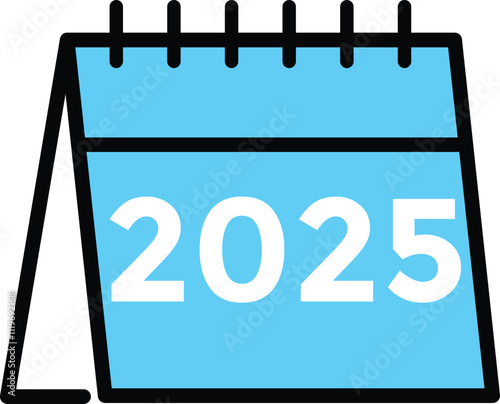 2025 year, calendar icon. Flat calendar icon design showing the year 2025
