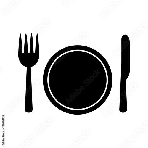 Knife and fork vector icon set. restaurant illustration sign collection. onboard food menu symbol.