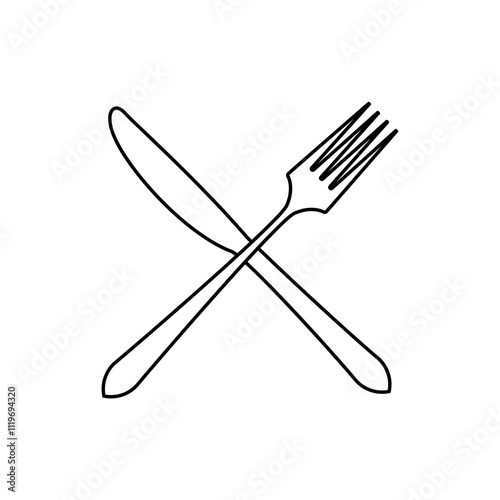 Knife and fork vector icon set. restaurant illustration sign collection. onboard food menu symbol.