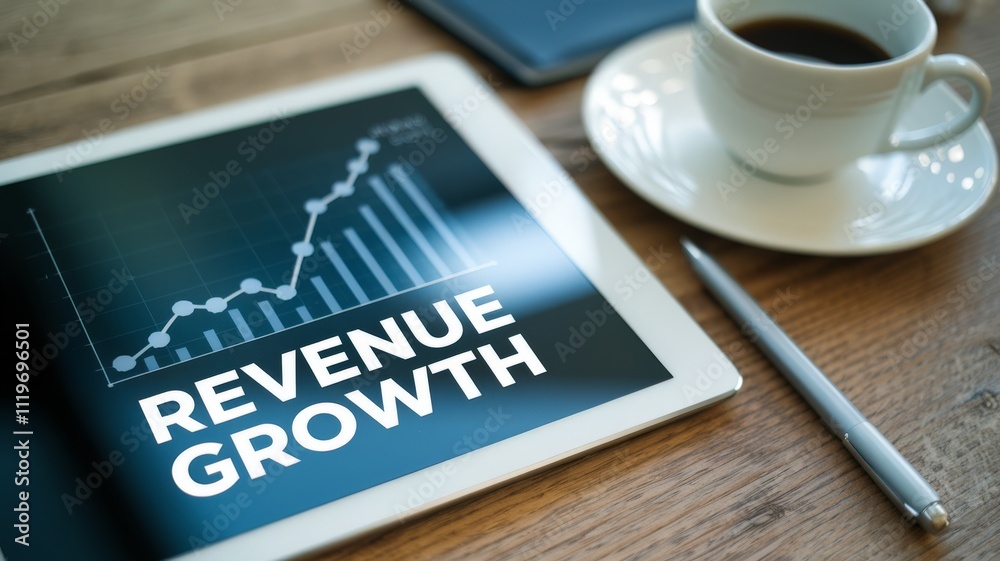 Electronic device with business analysis graph, technology and business concept. Electronic device with business analysis graph, technology and business concept.