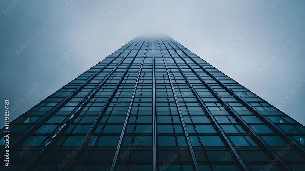 A black-and-white photograph of the top corner tower in an office building