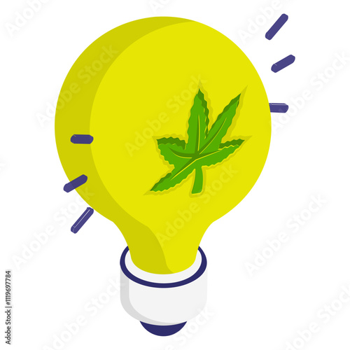 Bulbs for Indoor Hemp Plant Grows isometric concept, HID marijuana grow light vector icon design, Cannabis and marijuana symbol, thca and cbda sign, recreational herbal drug stock illustration