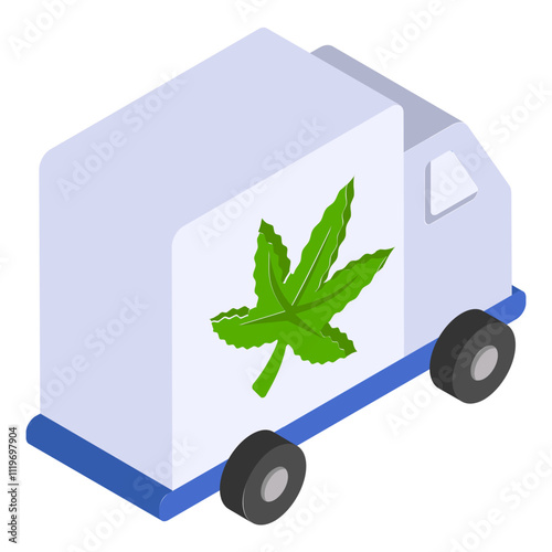 Cannabis Laws and Their Impact on Commercial Drivers isometric concept, Marihuana Use in Trucking Industry vector icon design, Cannabis and marijuana symbol, thca and cbda sign, recreational herbal