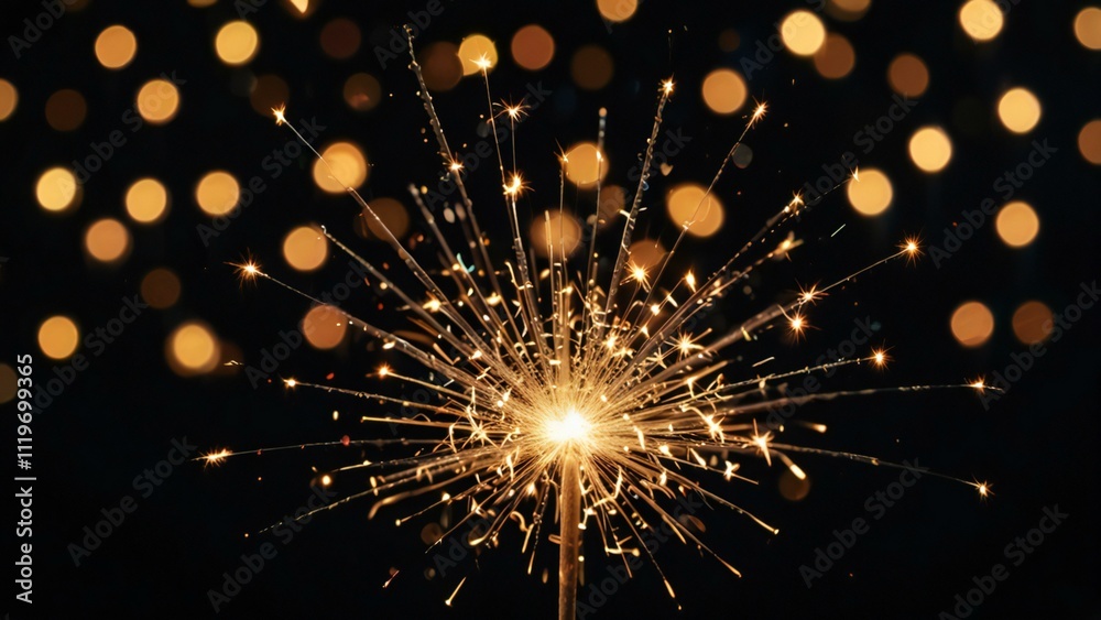 Fototapeta premium sparkler on black background