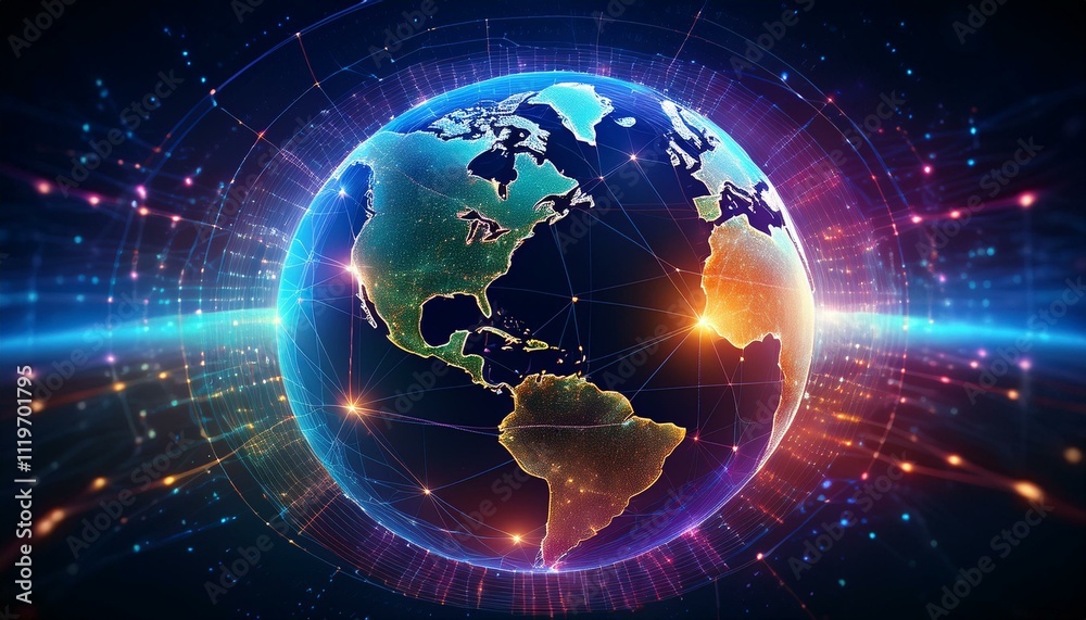 Fototapeta premium Light links us, transcending borders. 