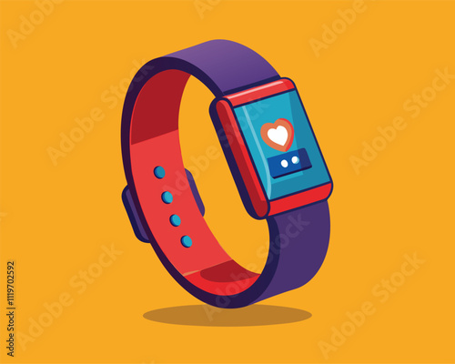 Smartwatch with Heart Rate Monitor. Fitness Tracker Design