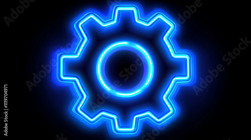 Obraz na płótnie blue neon gear w salonie
