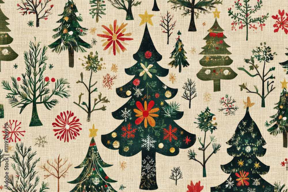 seamless christmas pattern with trees seamless christmas pattern with trees