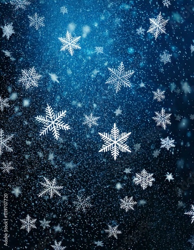 雪の結晶がたくさん降る夜