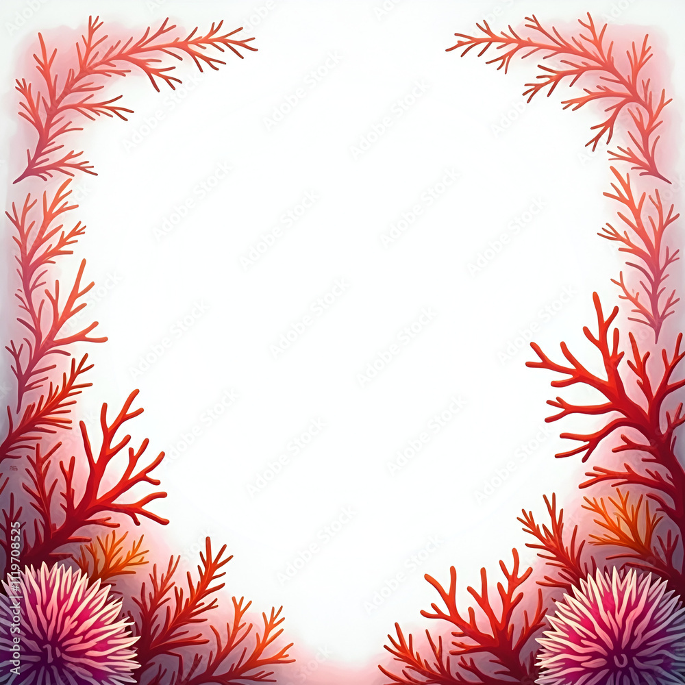 Coral reefs border copy space area