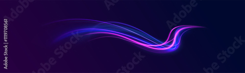 Colorful Light Trails, Long Time Exposure Motion Blur Effect. Abstract fire flare trace lens flares acceleration speed motion on night road. Acceleration speed motion on night road. 