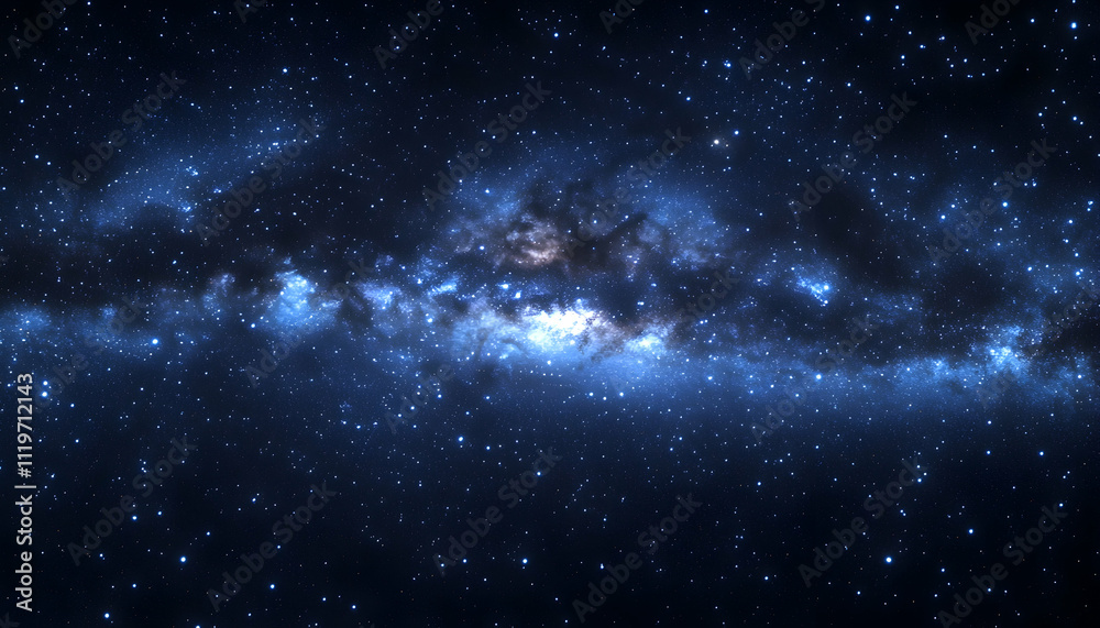 Fototapeta premium Dark nebula in space with bright stars.