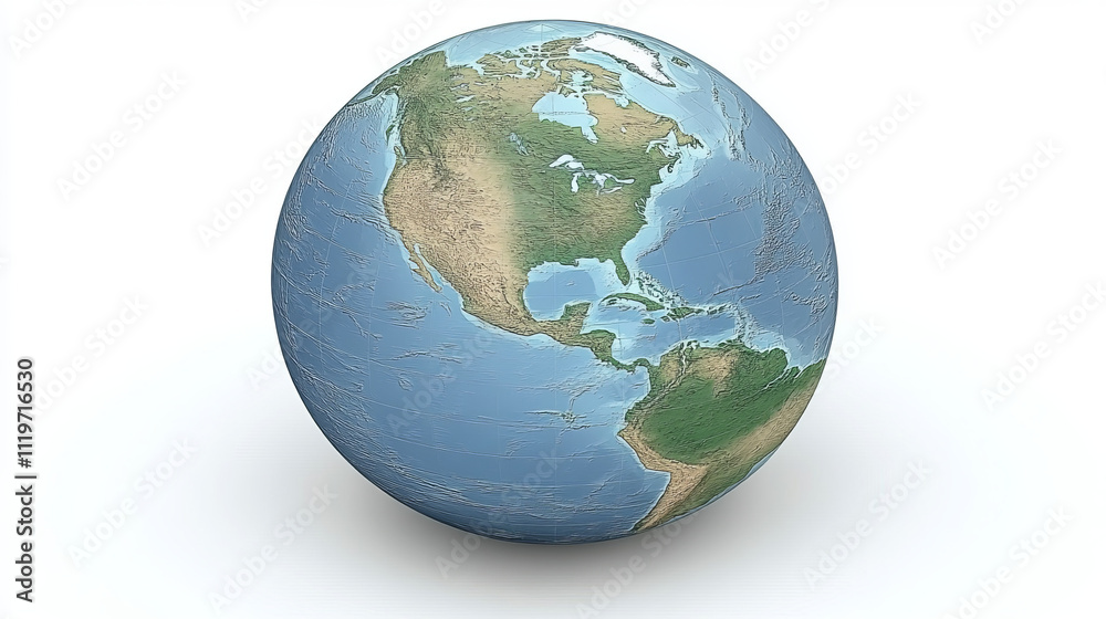 Fototapeta premium egg-shaped globe showcasing the americas