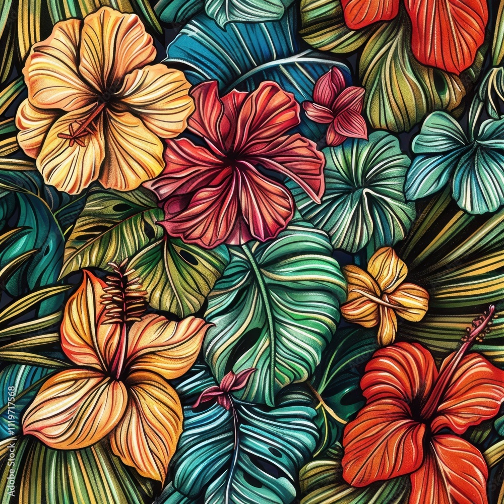 Tropical Floral Pattern Tropical Floral Pattern