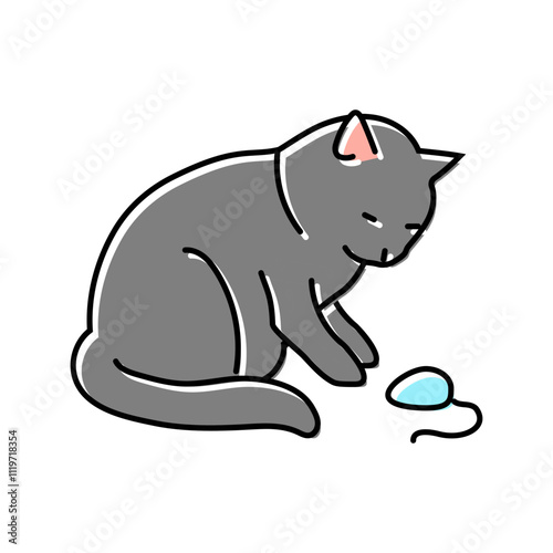 toy mouse cat breeding color icon vector. toy mouse cat breeding sign. isolated symbol illustration