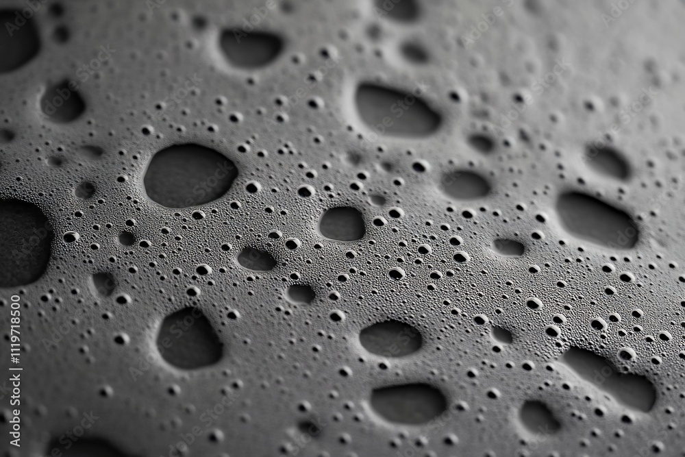 Close-up of textured surface with bubbles and holes. Close-up of textured surface with bubbles and holes.