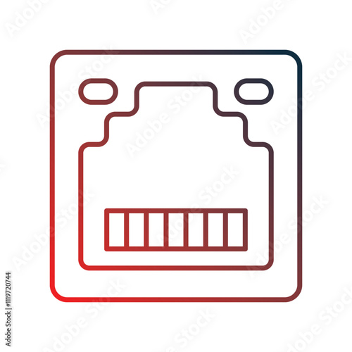 ethernet gradient icon with white background vector stock illustration