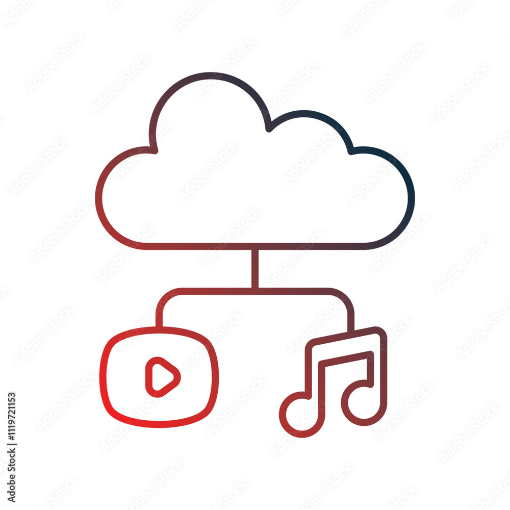 streaming gradient icon with white background vector stock illustration streaming gradient icon with white background vector stock illustration