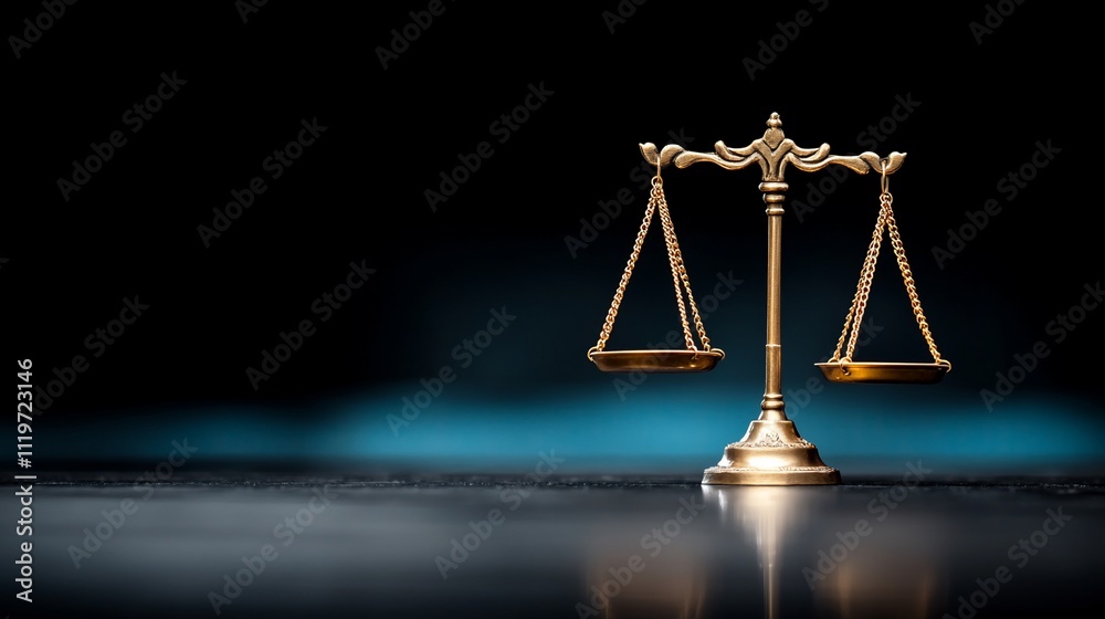 Golden scales of justice on dark background. Golden scales of justice on dark background.