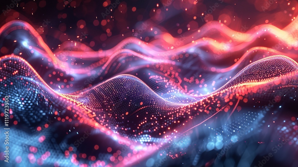 Abstract digital wave of particles. Futuristic point wave. Technology background. Abstract digital wave of particles. Futuristic point wave. Technology background.