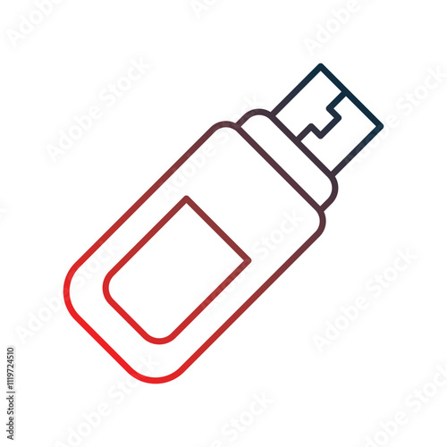 pendrive gradient icon with white background vector stock illustration