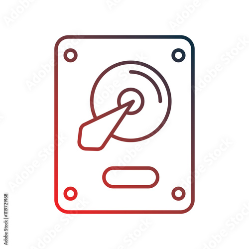 hdd gradient icon with white background vector stock illustration