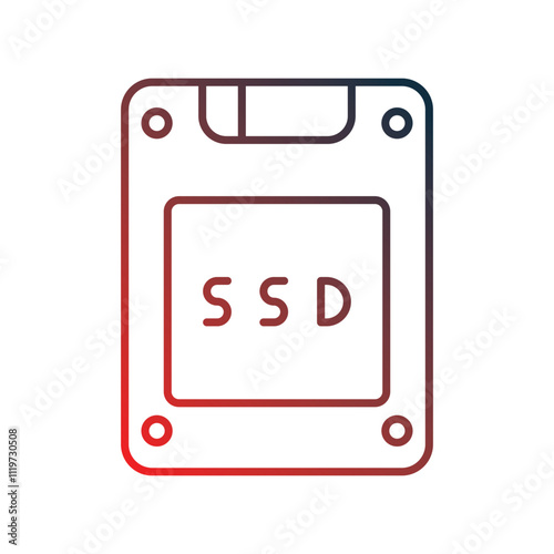ssd gradient icon with white background vector stock illustration