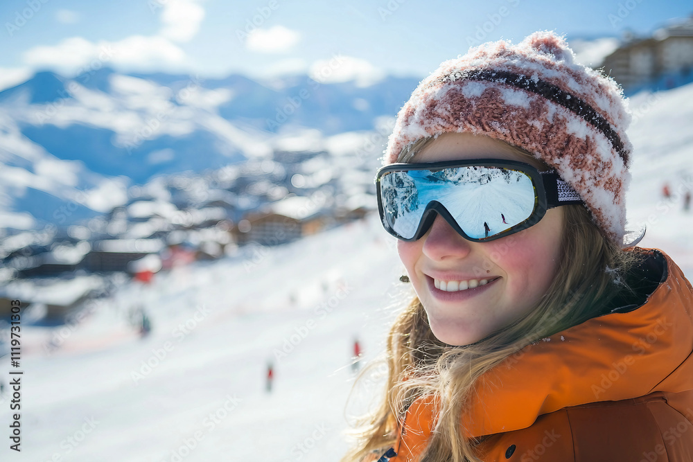 Generative AI winter resort vacation with skiing and smiles in snowy paradise Generative AI winter resort vacation with skiing and smiles in snowy paradise