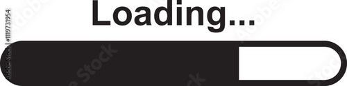 Loading bar icon. Loading bar progress icon, load sign vector illustration isolated on transparent backgrounds. System software update and upgrade concept load sign. Download progress icon.