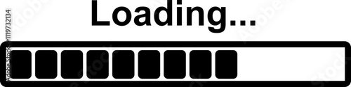Loading bar icon. Loading bar progress icon, load sign vector illustration isolated on transparent backgrounds. System software update and upgrade concept load sign. Download progress icon.