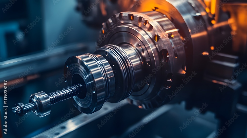 Fototapeta premium A manufacturing process in which pre-programmed computer software dictates the movement of tools and machinery for precision fabrication