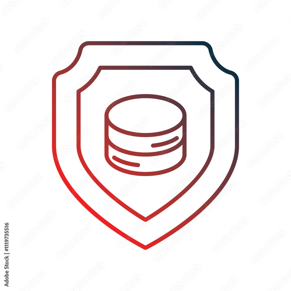 data security gradient icon with white background vector stock illustration data security gradient icon with white background vector stock illustration