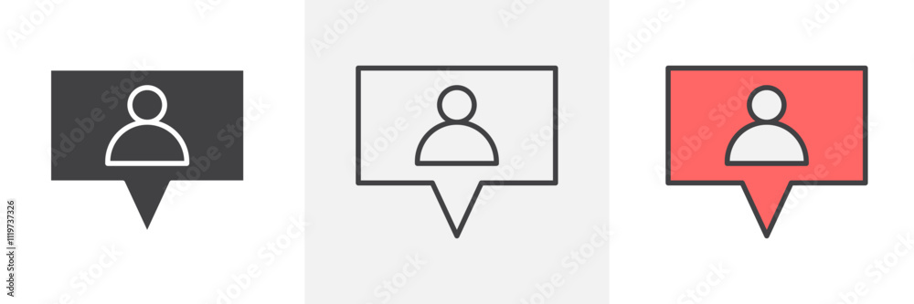 Follower icon collection in black and colored style. Follower icon collection in black and colored style.
