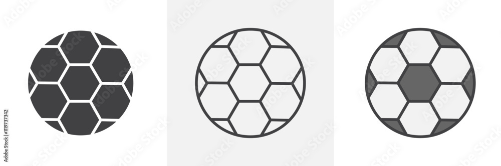 Fototapeta premium Football icon collection in black and colored style.