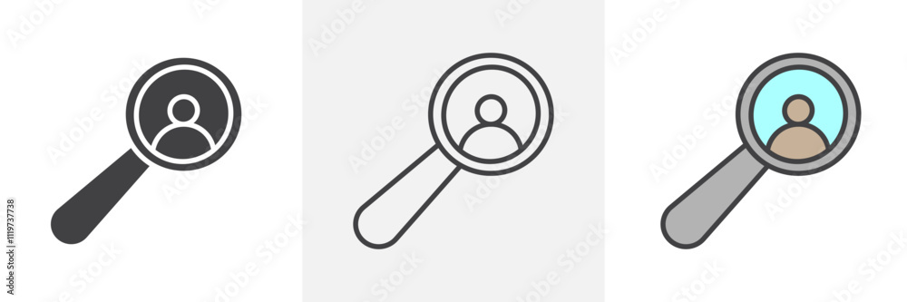 Hiring icon collection in black and colored style. Hiring icon collection in black and colored style.