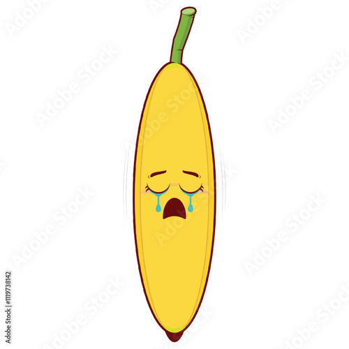 banana crying face cartoon cute