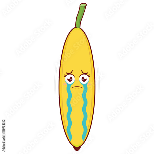 banana crying face cartoon cute